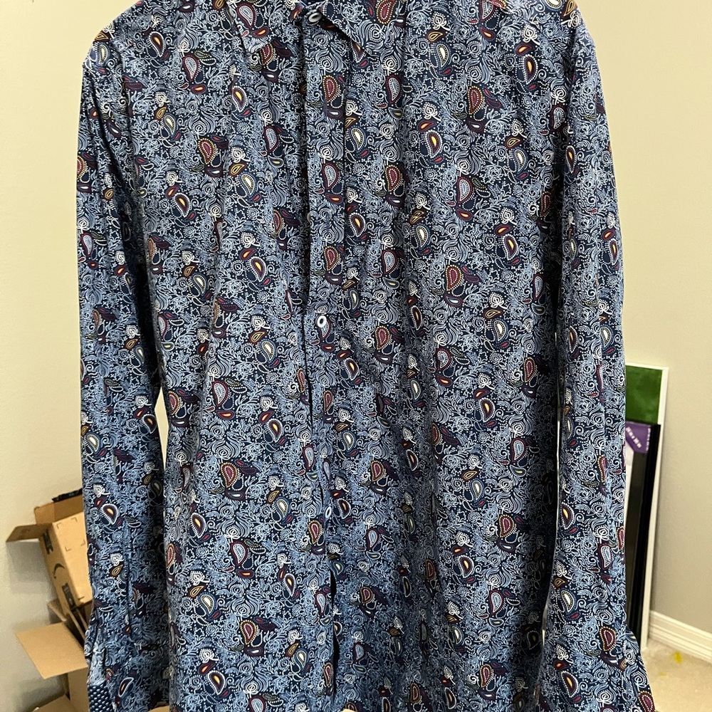 Johnston & Murphy paisley button down